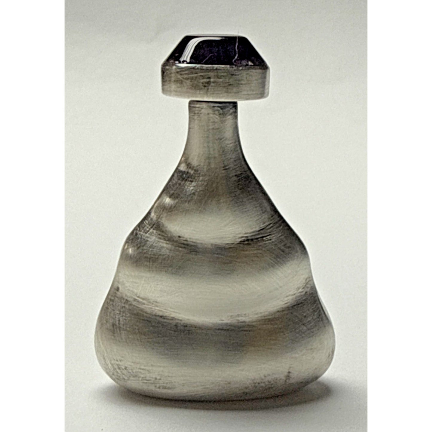 Taxco Sterling Silver TH-112 Mini Perfume Bottle Modern Blue Cabochon As Is