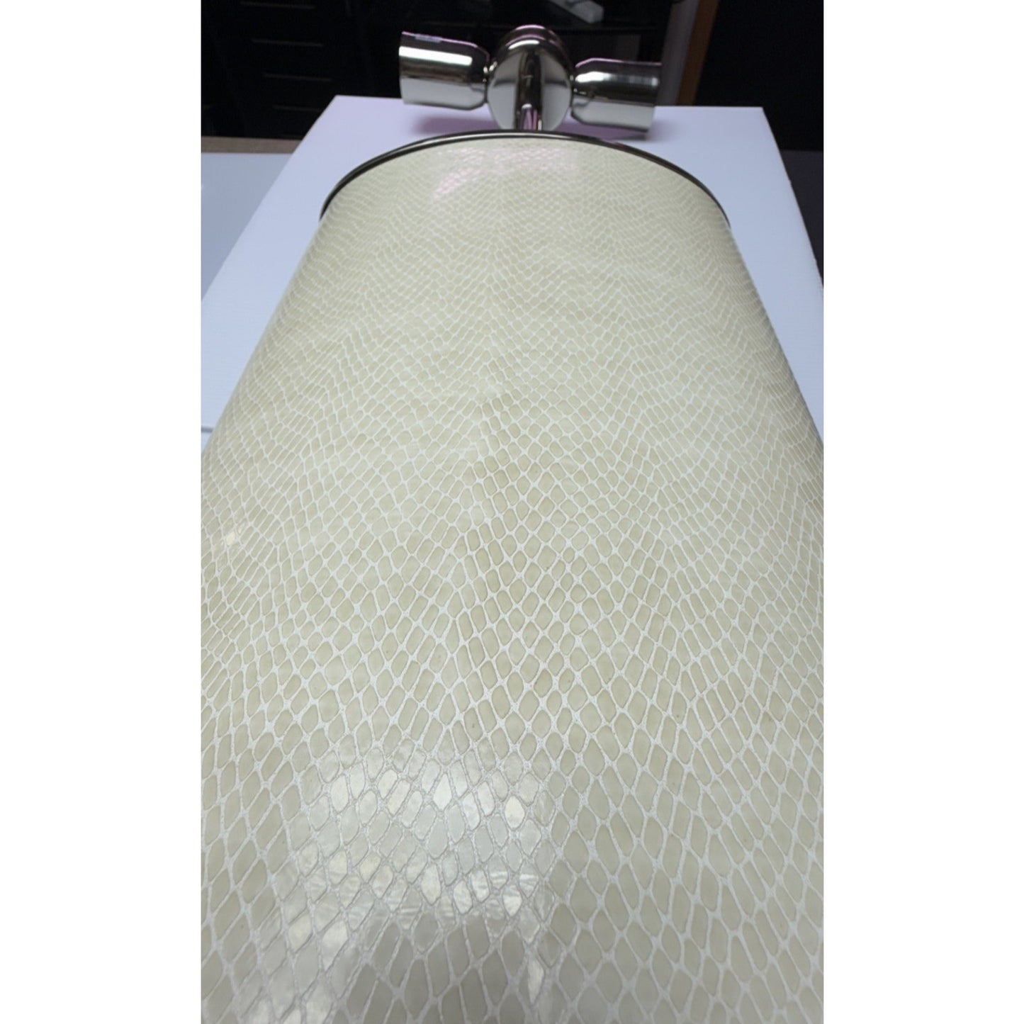 MCM Leather Snakeskin Lamp Push Button Double Light Push Button Plug In As Is