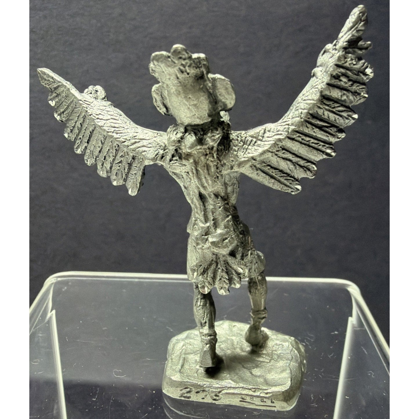 Lot of 2 Pewter Native American Kachina Dancer Indian Chief Figurines Turquoise