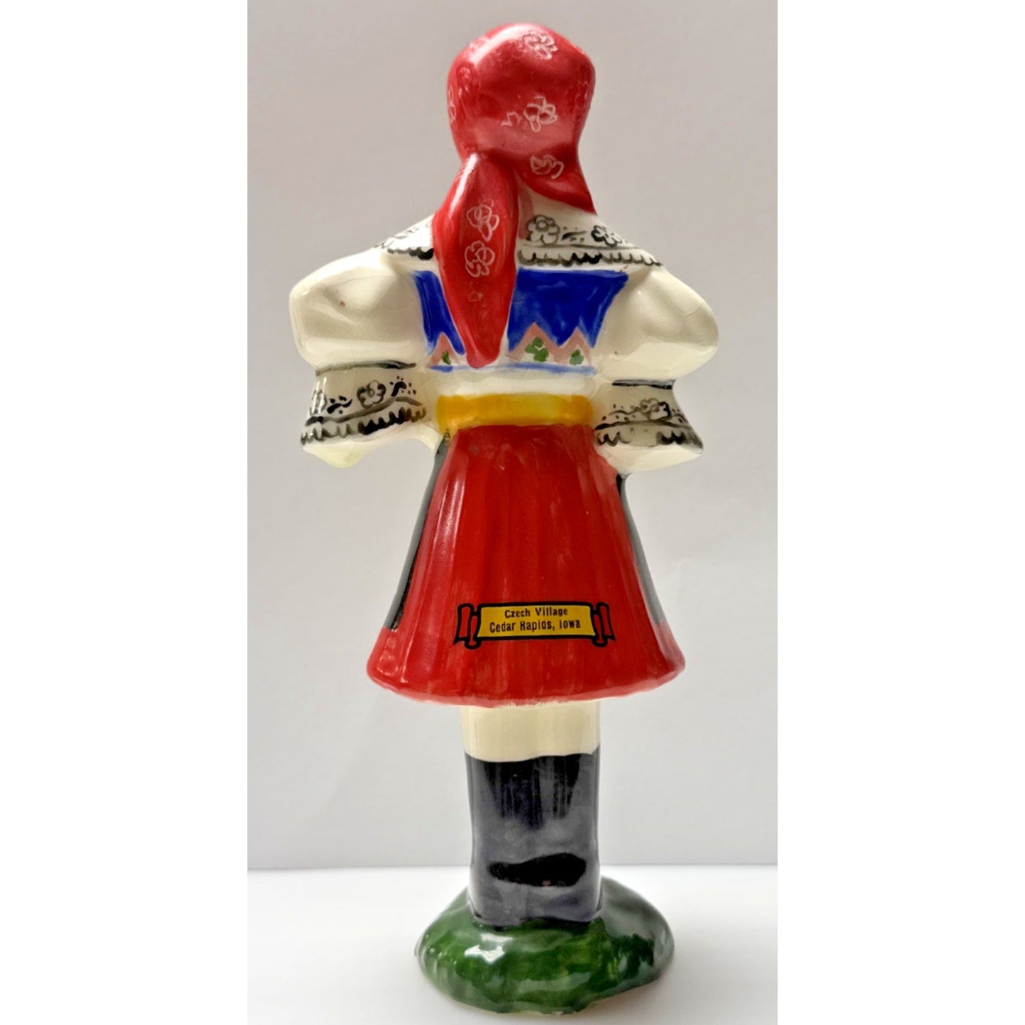 Vintage Czech Bohemia Polish Girl Porcelain Figurine Traditional Dress As Is