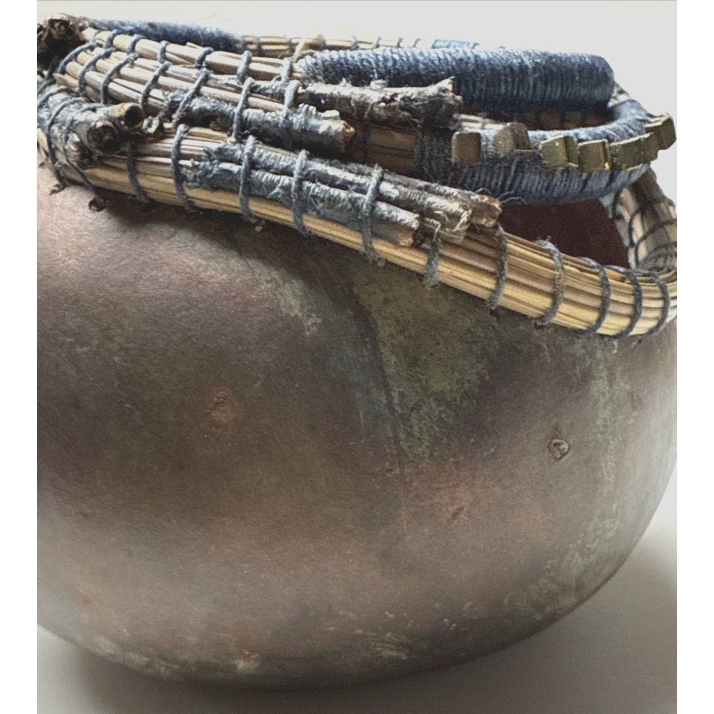 Vintage Phyl Campbell Handmade Gourd Basket Beadwork Signed