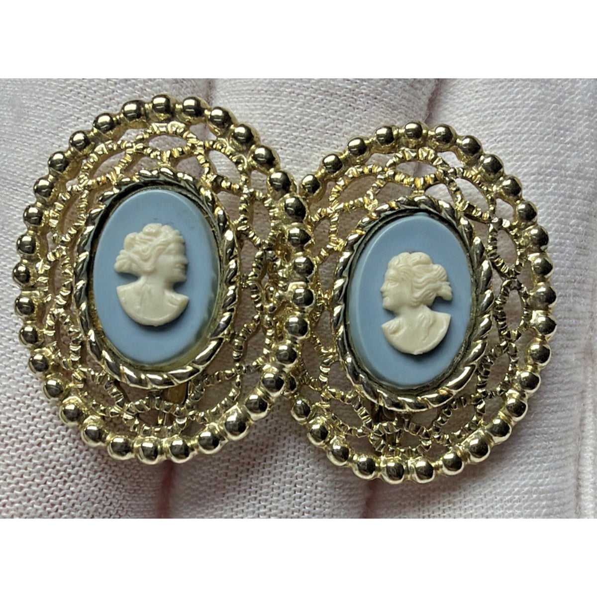 Vintage Lot of Cameo Jewelry Pins Brooches Sarah Coventry Clip Earrings As Is