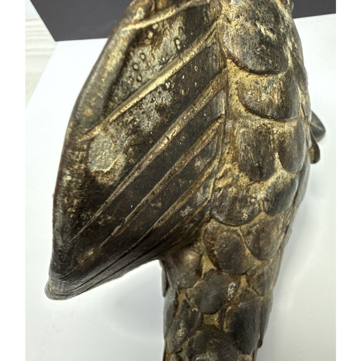 Vintage Asian Inspired Terra Cotta Clay Koi Carp Fish Sculpture Vase As Is