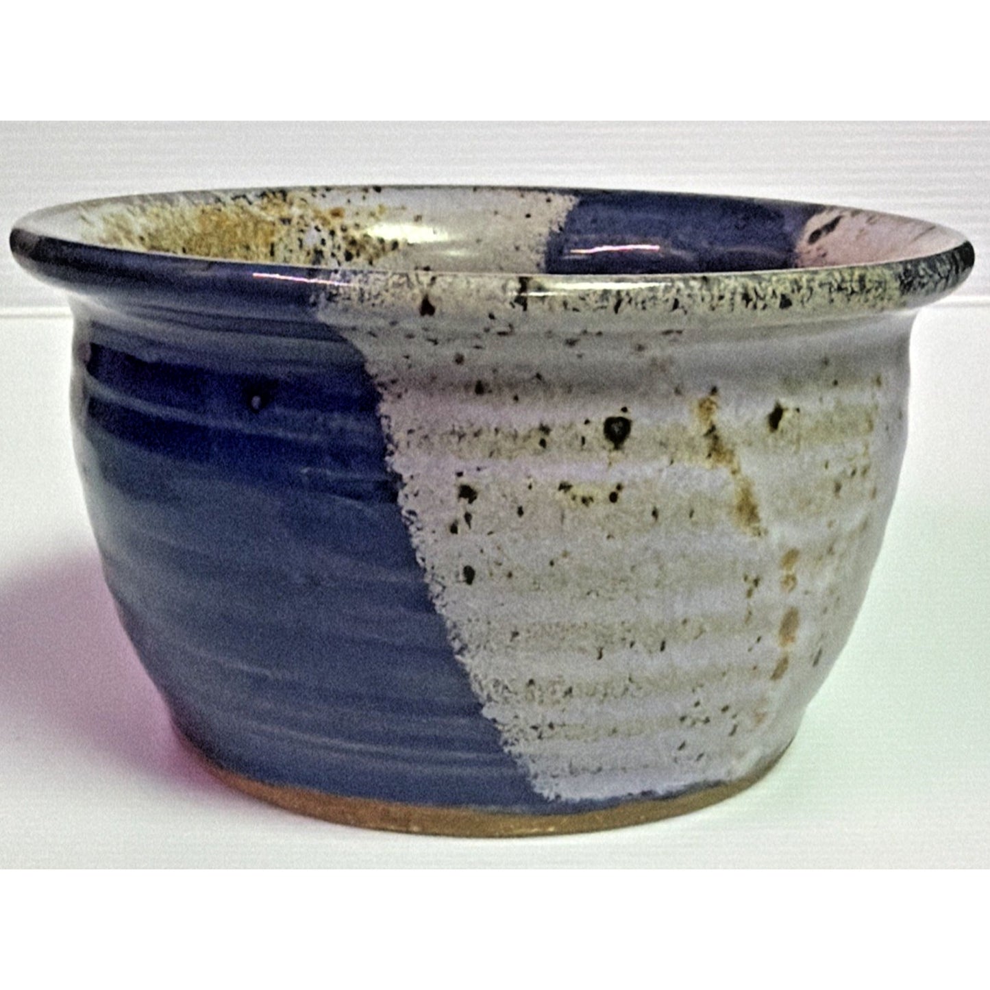 Studio Art Pottery Stoneware Bowl Glazed Speckled Multicolor Blue