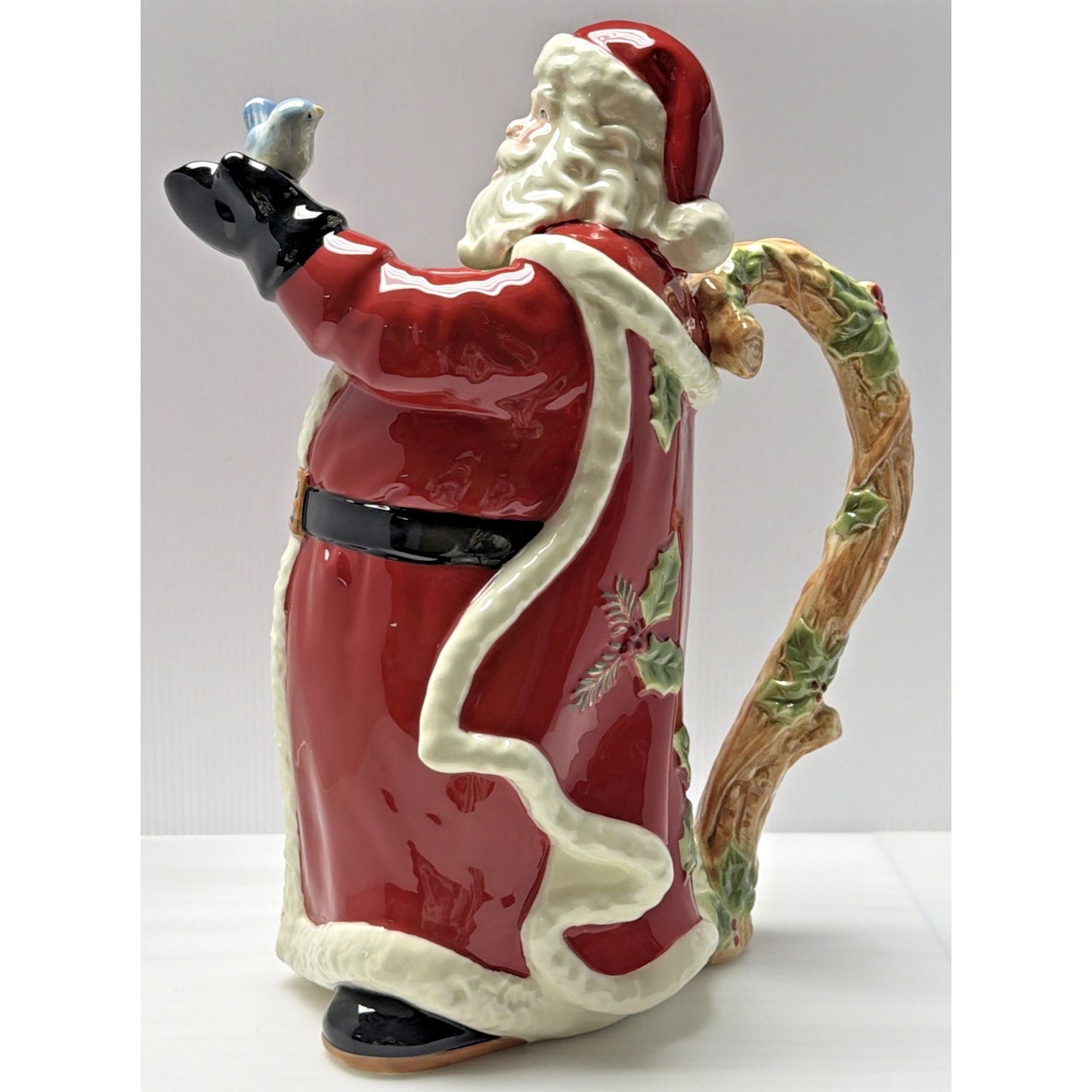 Lenox Holiday Gatherings Santa Claus Pitcher Christmas Holding Bluebird Box Tags