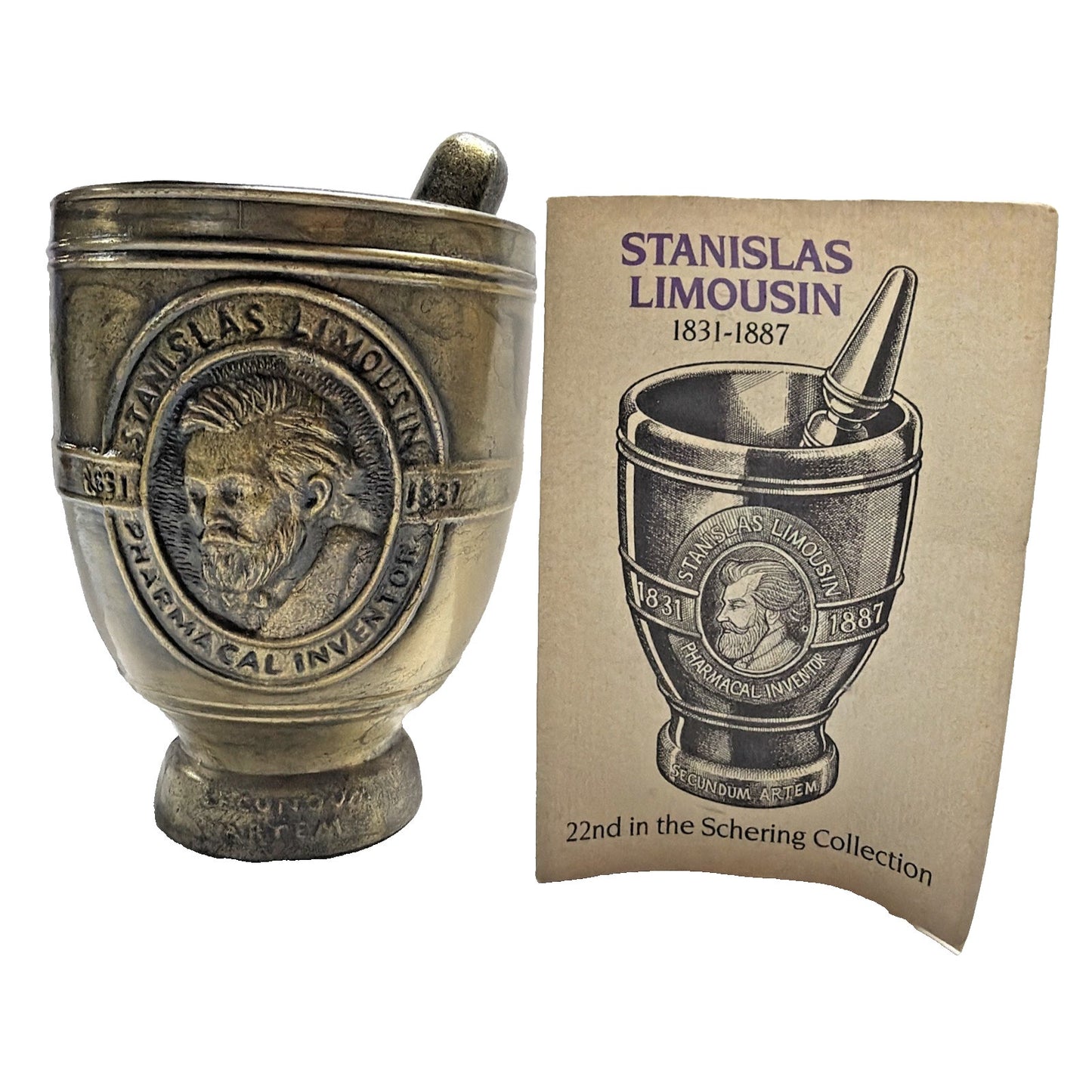 Vintage Schering Stanislas Limousin 22nd Collection Pestle Mortar Pharmacal Inve