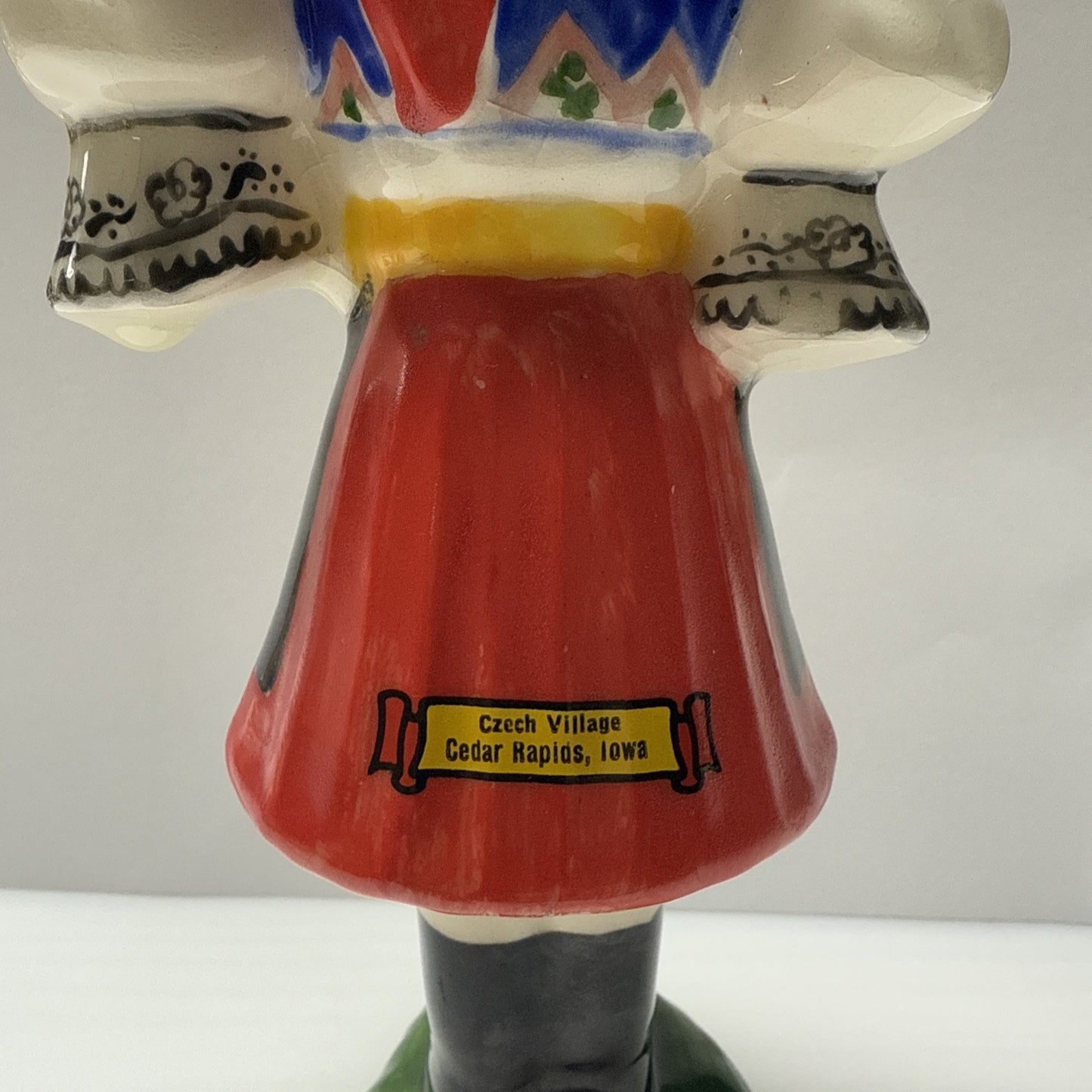 Vintage Czech Bohemia Polish Girl Porcelain Figurine Traditional Dress As Is