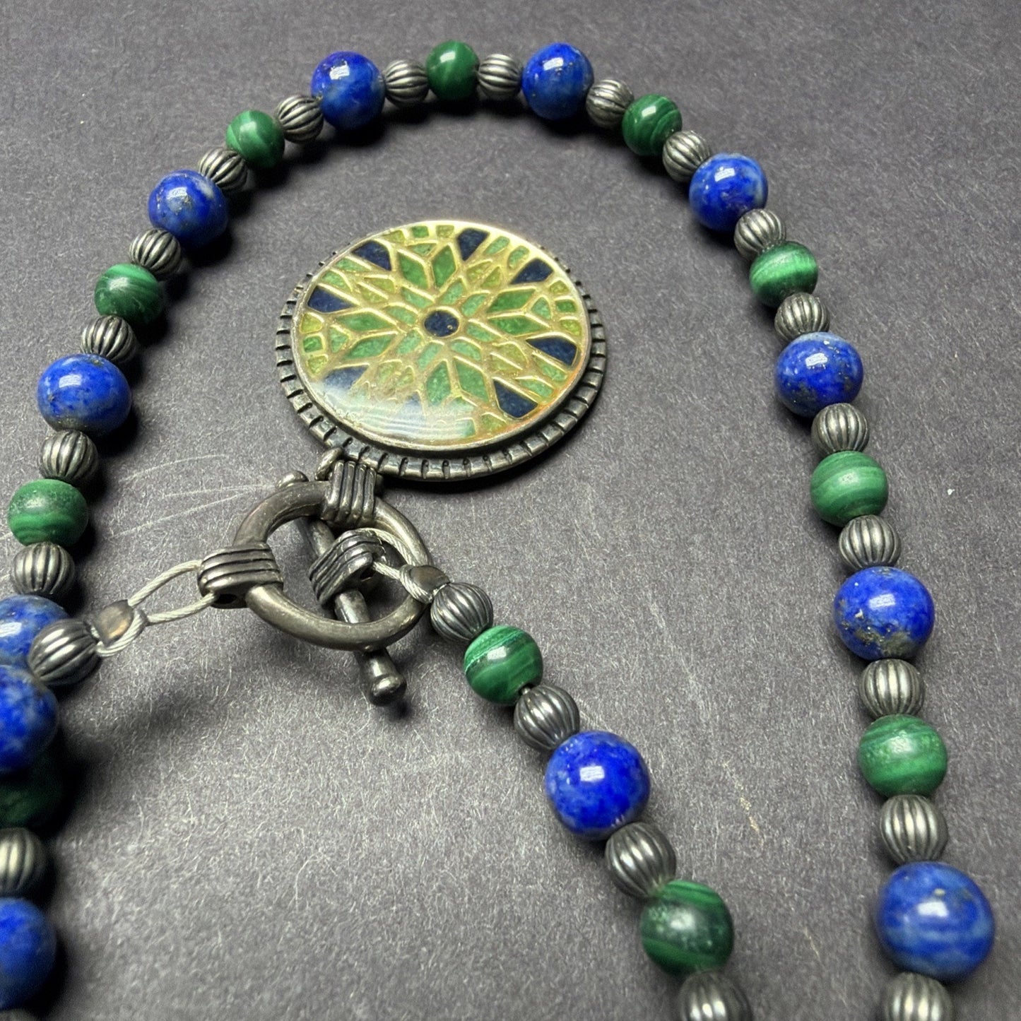Carolyn Pollack Sterling Cross Pendant Inspirational Toggle Necklace Beaded