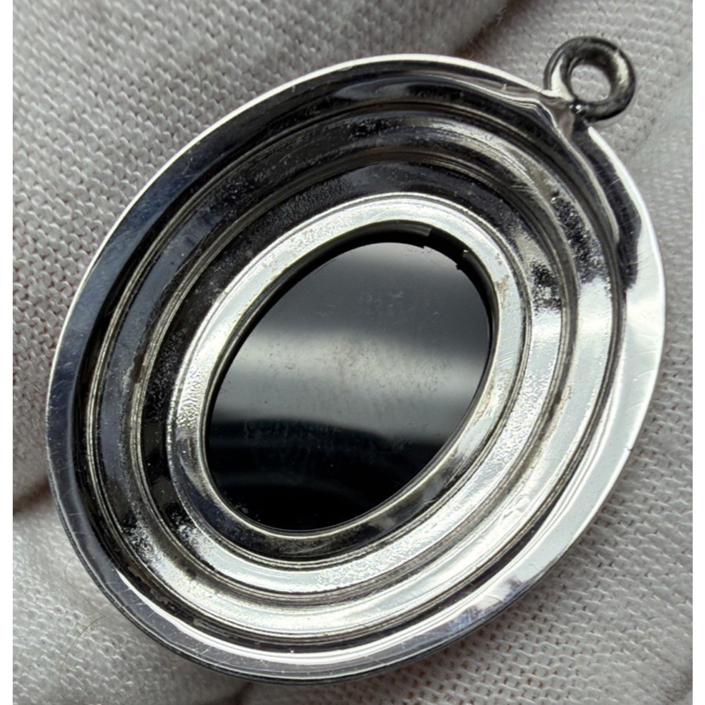 MCM A&Z Sterling Hayward STG Black Onyx Pendant Ribbed Read As-Is