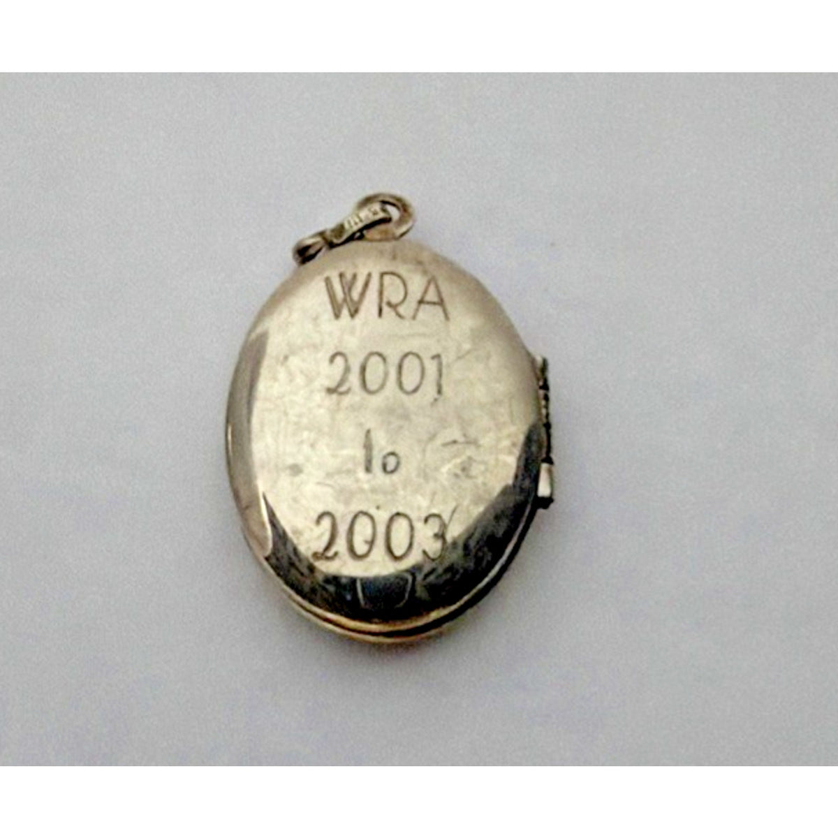 Vintage Sterling Silver Locket Pendant Etched Monogram As Is