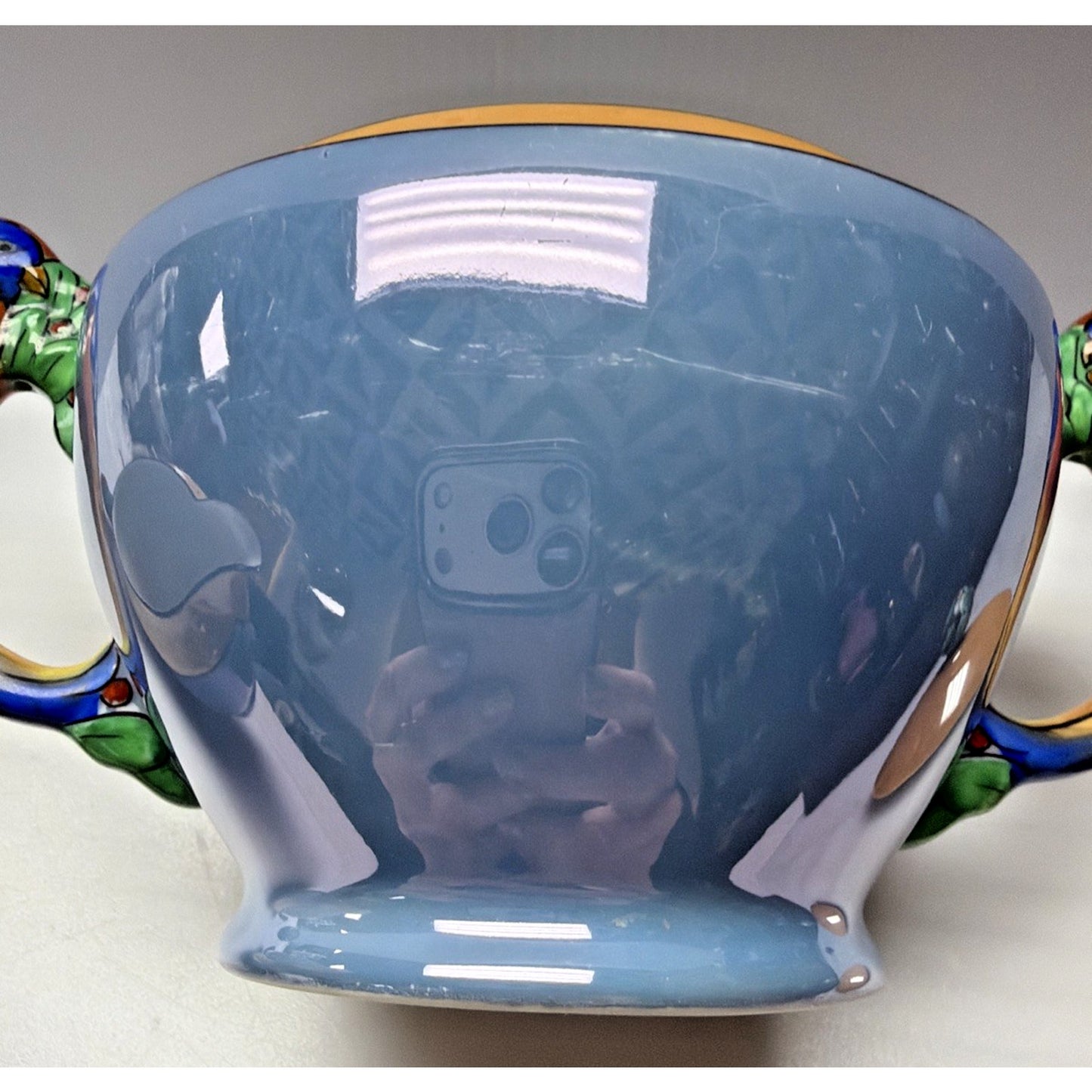 Art Deco Noritake Morimura Lusterware Figural Parrot Handles Creamer Sugar Bowl
