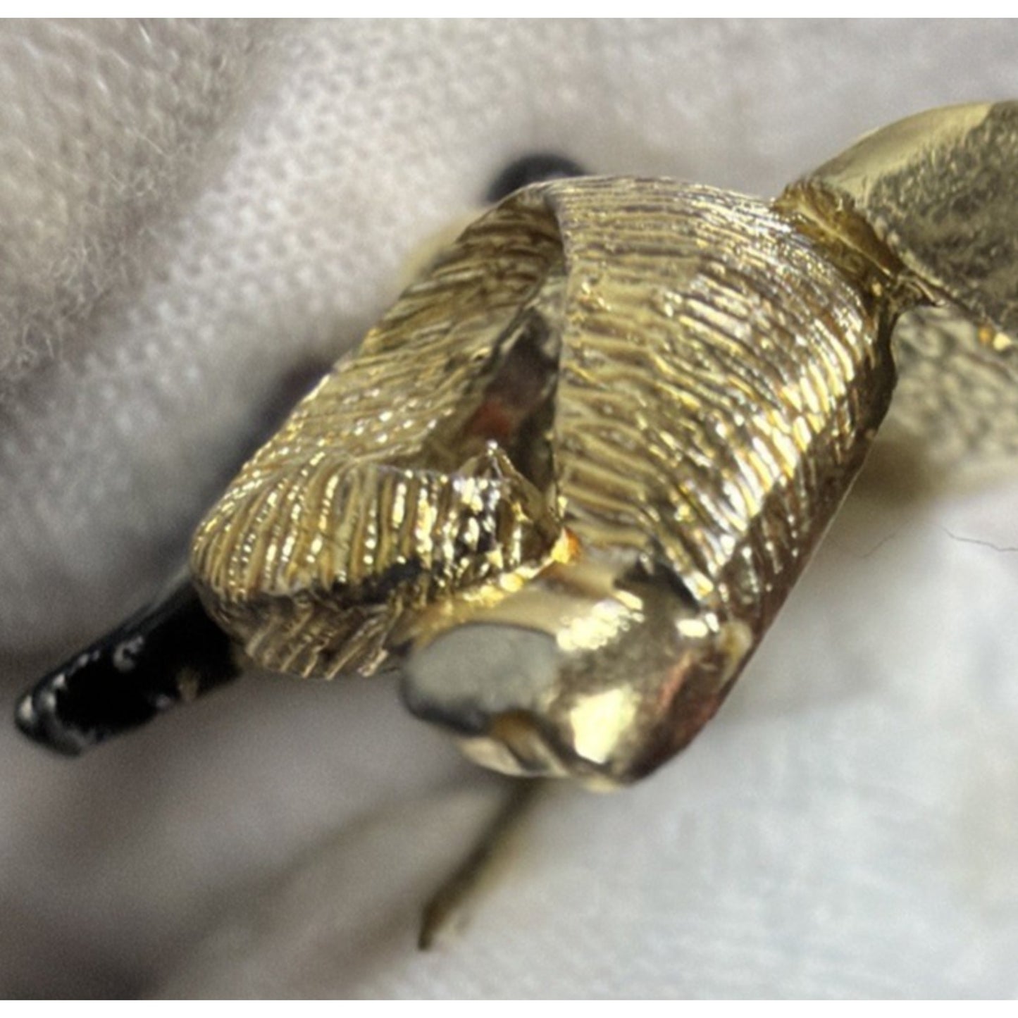 Vtg Gold Tone Metal Prancing Dancing Poodle Dog Brooch Polka Dot Painted Enamel