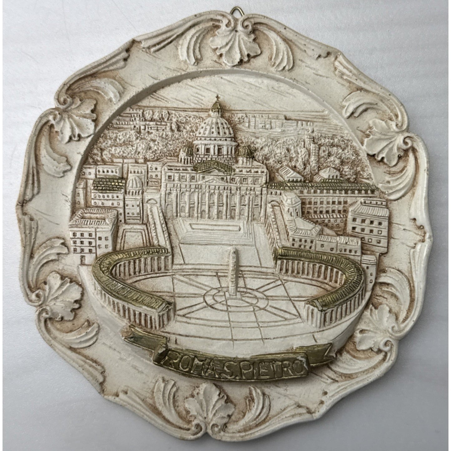 Vintage Basilica di San Pietro in Vaticano Roma Italy Wall Plaque Hanging As Is