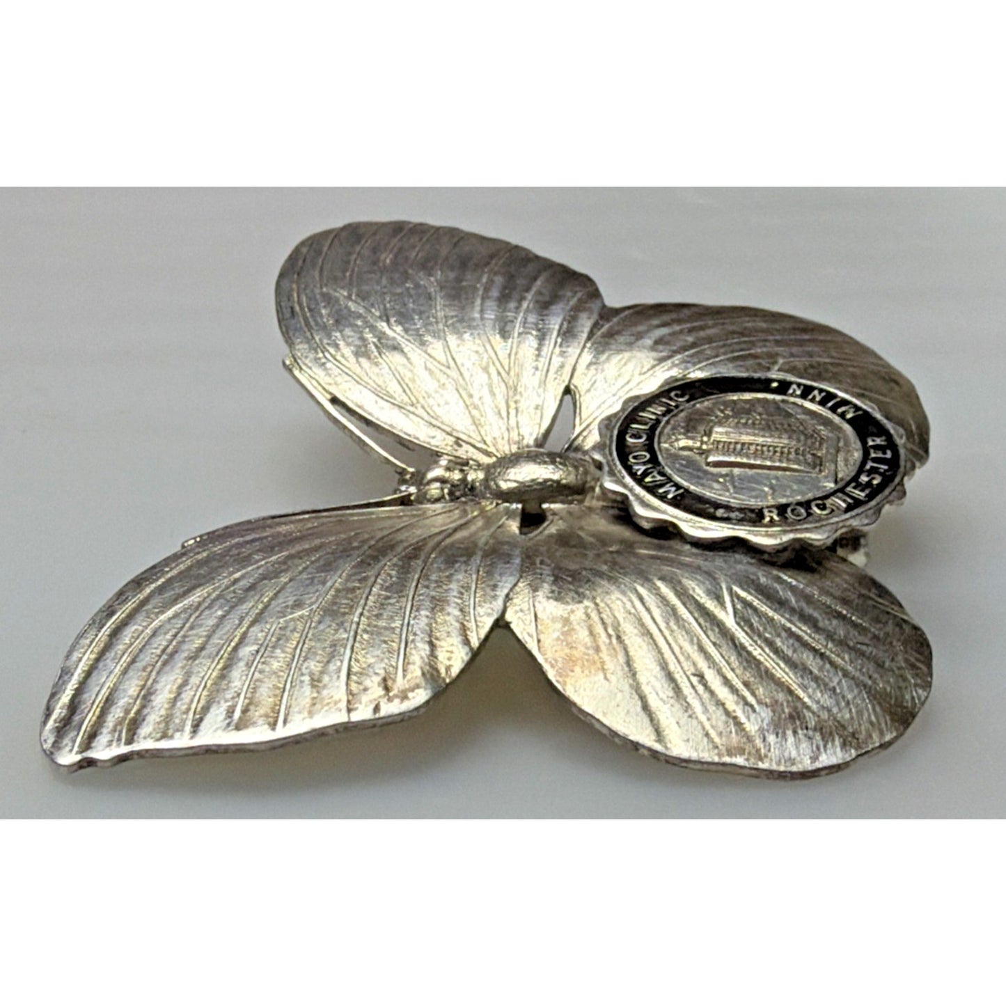 Vintage Sterling Silver Butterfly Brooch Pin Mayo Clinic Rochester MN Pat Pend