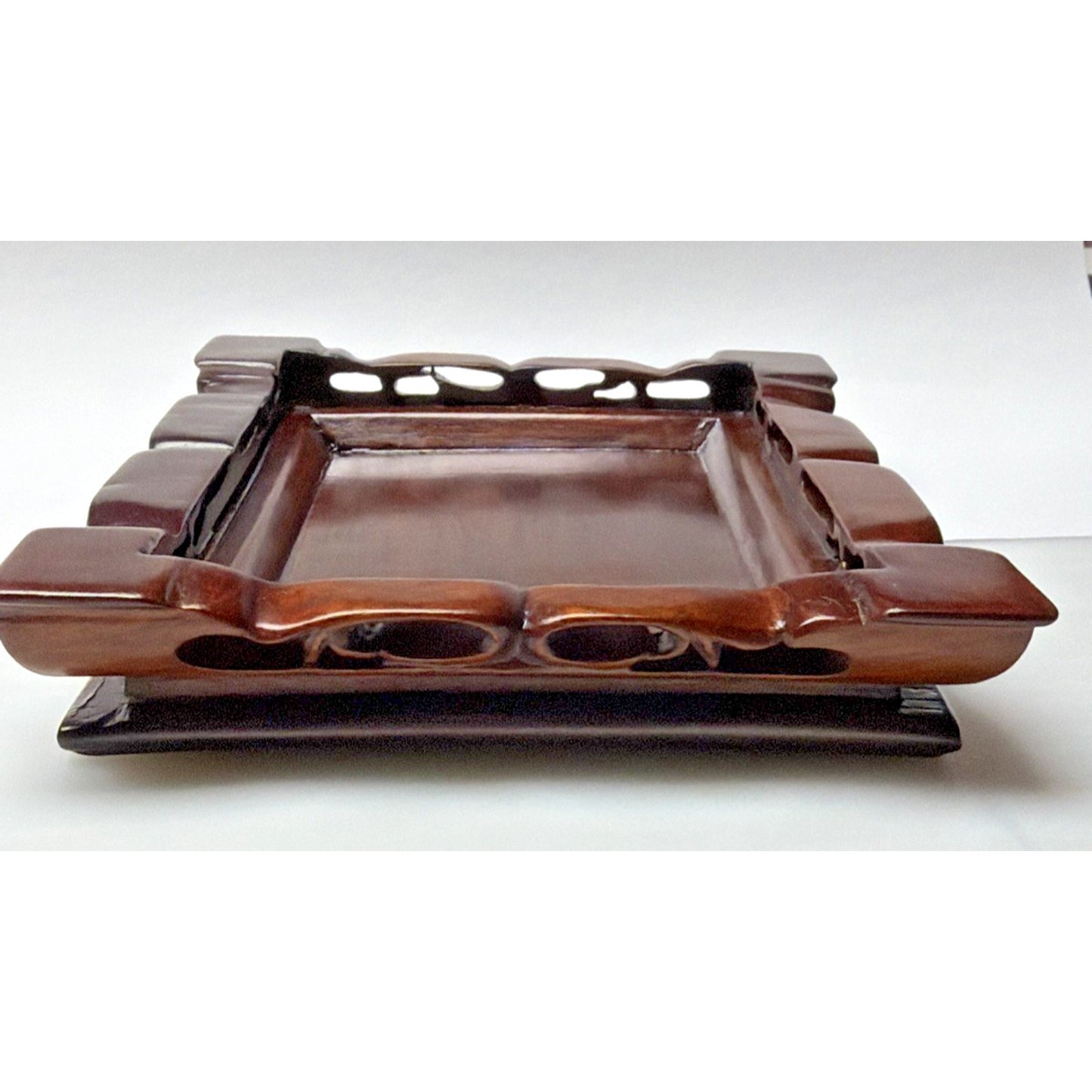 Old Chinese Hard Wood Carved Display Stand Base Pedestal Table
