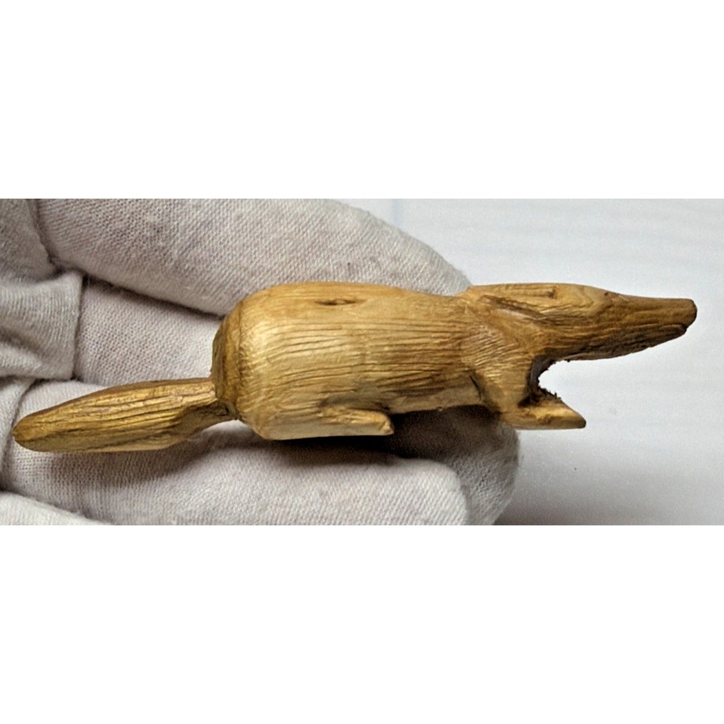 Folk Art Wood Carved Woodland Creature Mini Signed Fox Beaver Squirrel Bunny