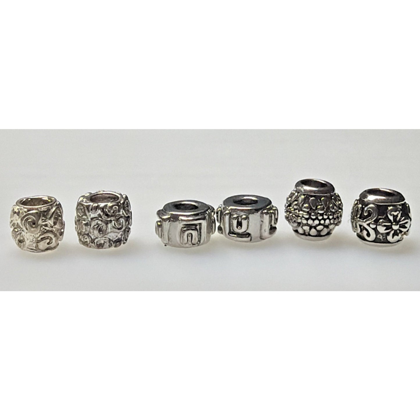 Vtg Lot of 6 Bali Style Growing Flower Abstract Beads Charm Bracelet LuLu Read