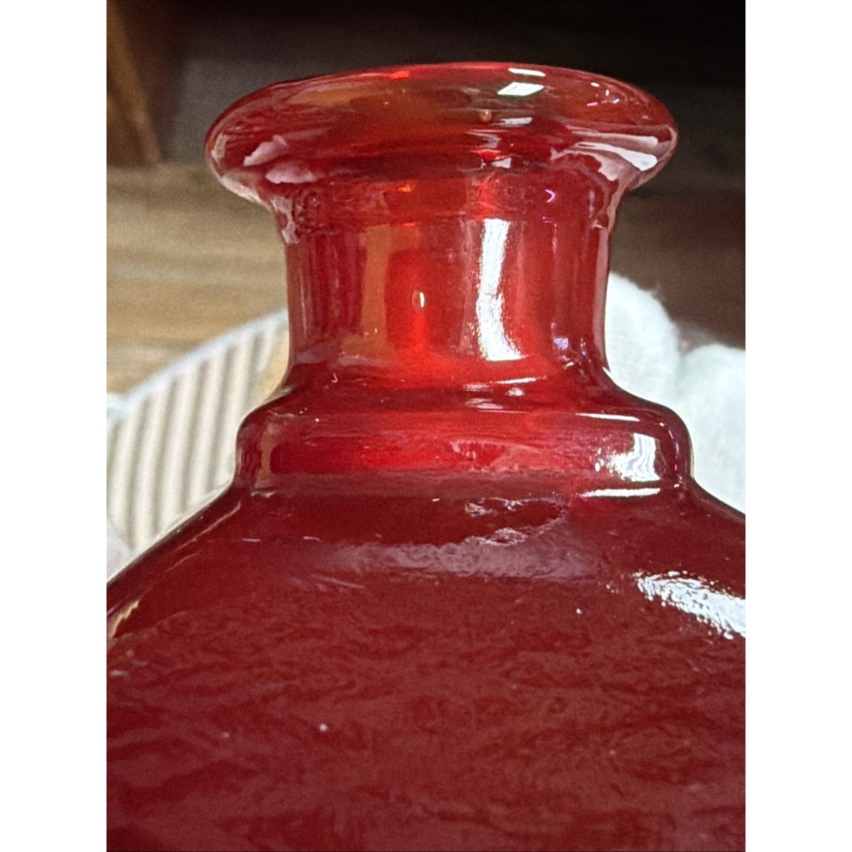 MCM Manganese Art Glass Ruby Red Perfume Bottle Stopper Dauber Italy As Is