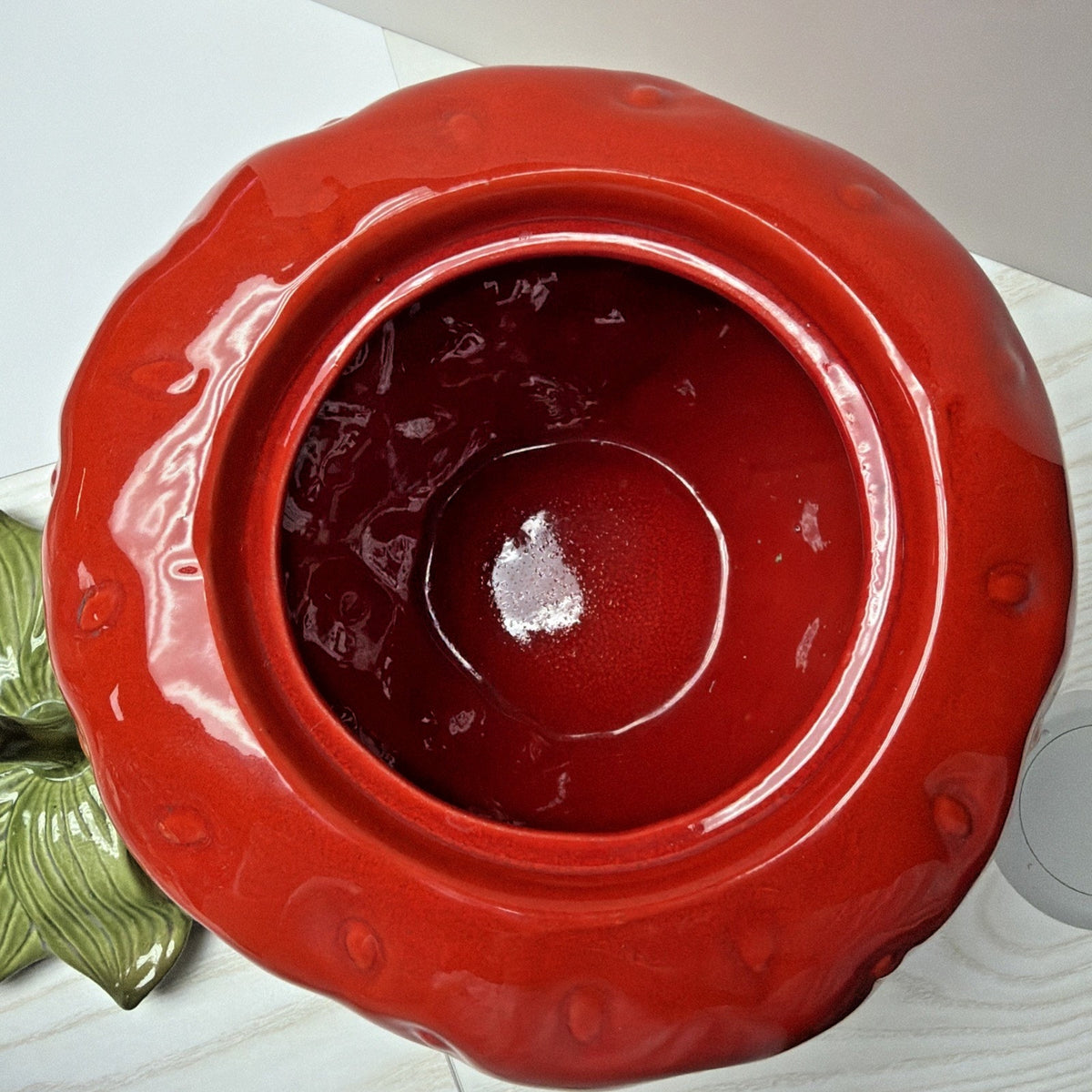 Vintage Metlox Pottery Poppy Trail Strawberry Cookie Jar Ceramic Canister 9"