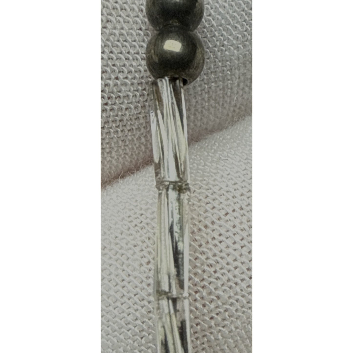 Vintage Twisted Liquid Silver Bead Ball Necklace