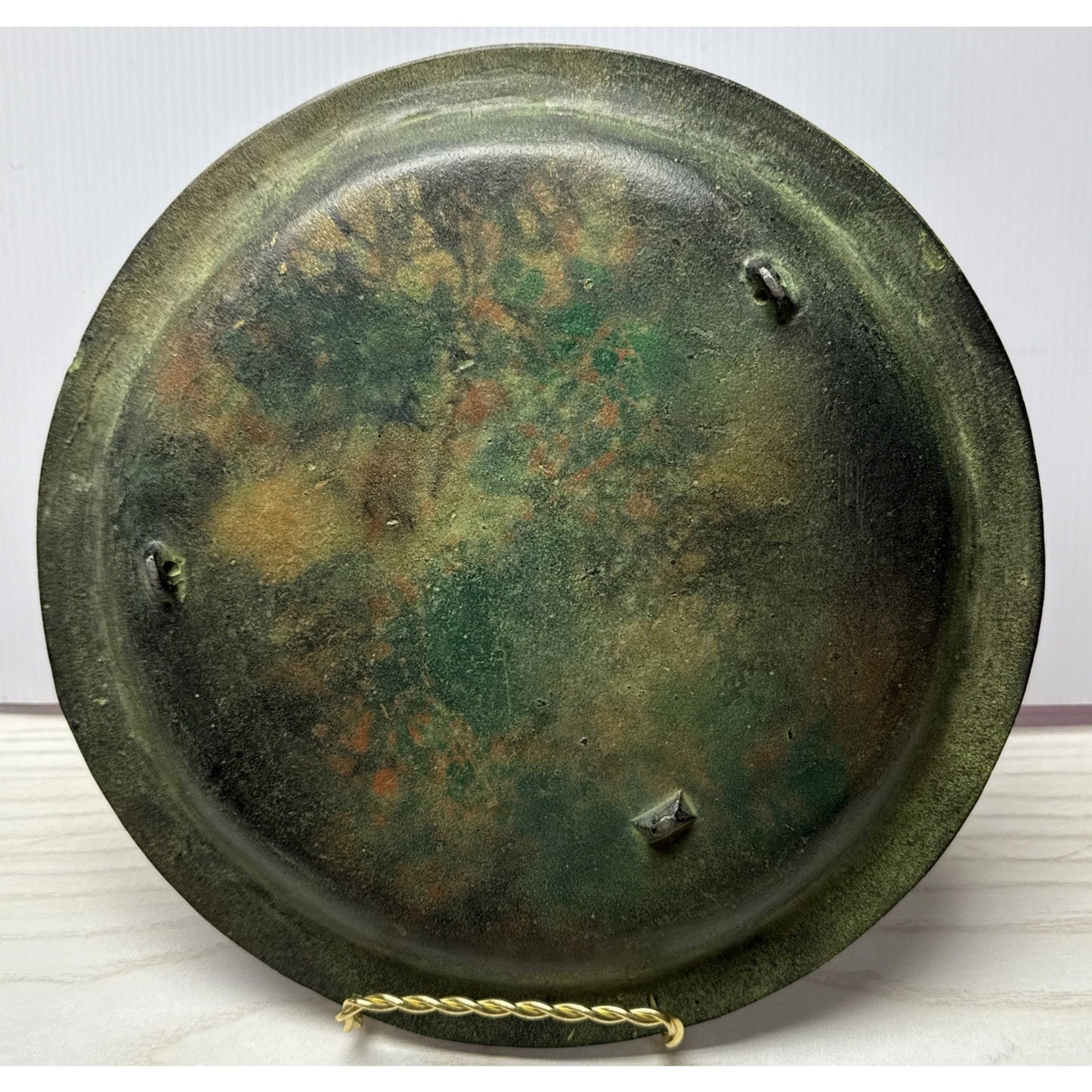 Antique Bradley Hubbard Cast Iron Wall Plaque Plate Wild Horse Stallions Bronze