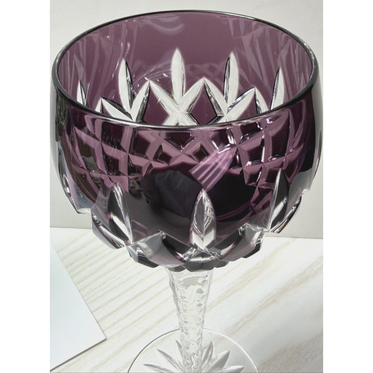 Vintage Lot of 4 Ajka Arabella Hock Crystal Wine Glass Cut To Clear