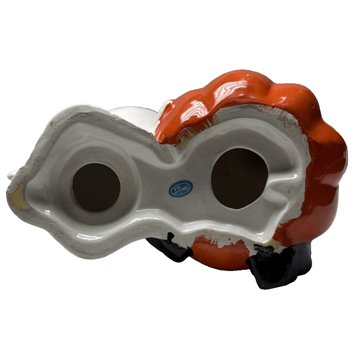 Vtg PR Taiwan Jack O Lantern Pumpkin Ghost Porcelain Figurine Lamp Painted As-Is