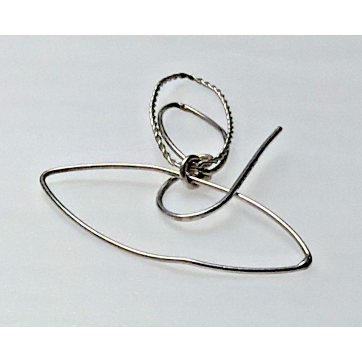 Modernist Sterling Silver Triple Hoop Dangle Drop Earrings Teardrop Elongated