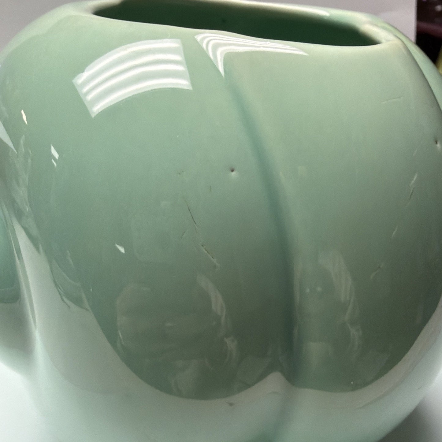 MCM Pittsville Art Pottery Vase Wisconsin 210 WIS Pillow Vase Turquoise Green