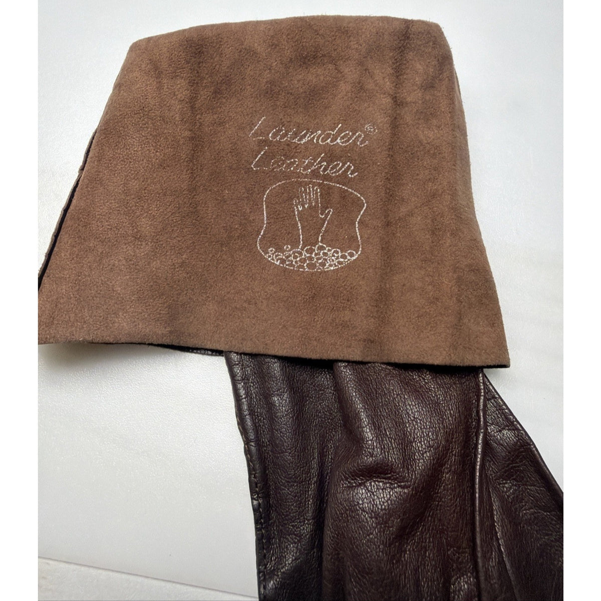 Vintage Launder Leather Brown Gloves Washable Table Cut Size 7.5 As Is