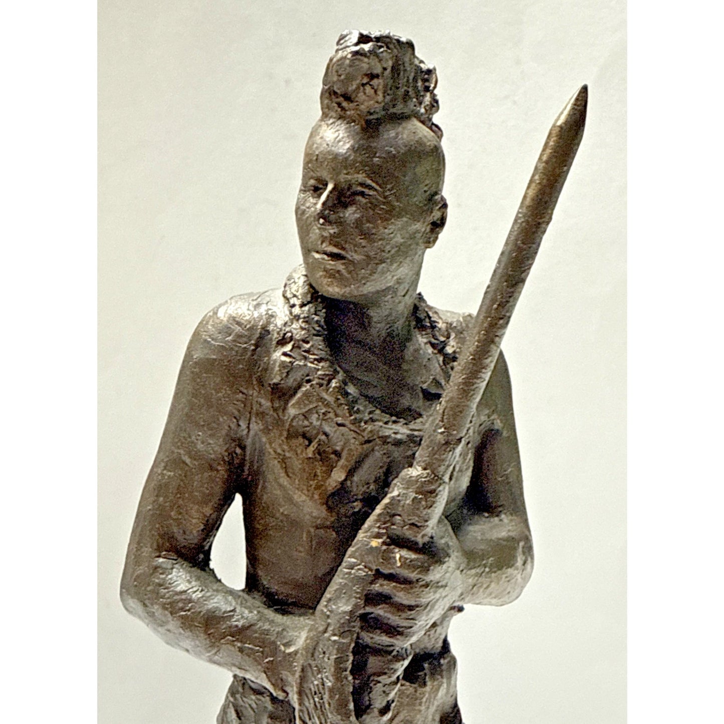 Vintage Michael Garman Sculpture 049 Bronzetone Spirit of Plains Signed As Is