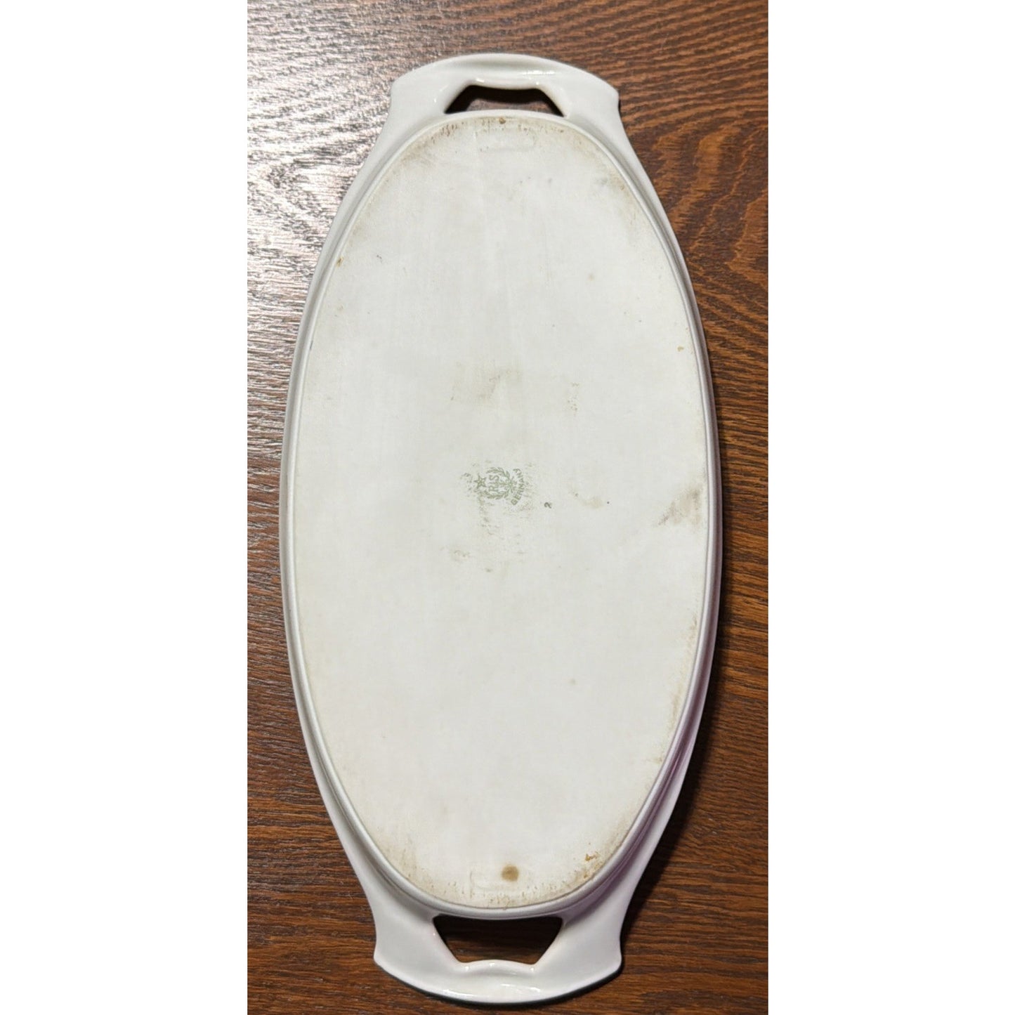 Antique RS Germany Hand Painted Luster Celery Tray Purple Floral Serving Vanity