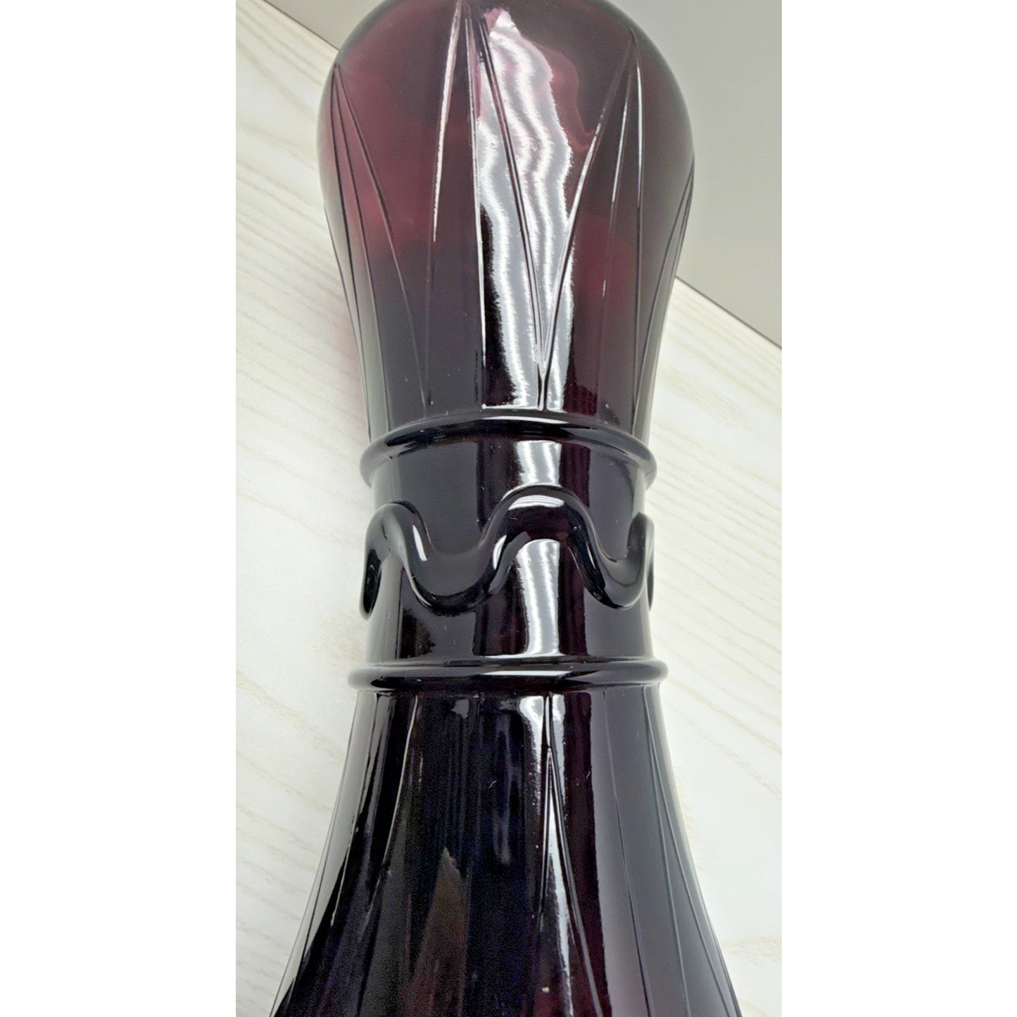 MCM Italy Empoli Glass Genie Bottle Decanter Purple Amethyst No Stopper As Is