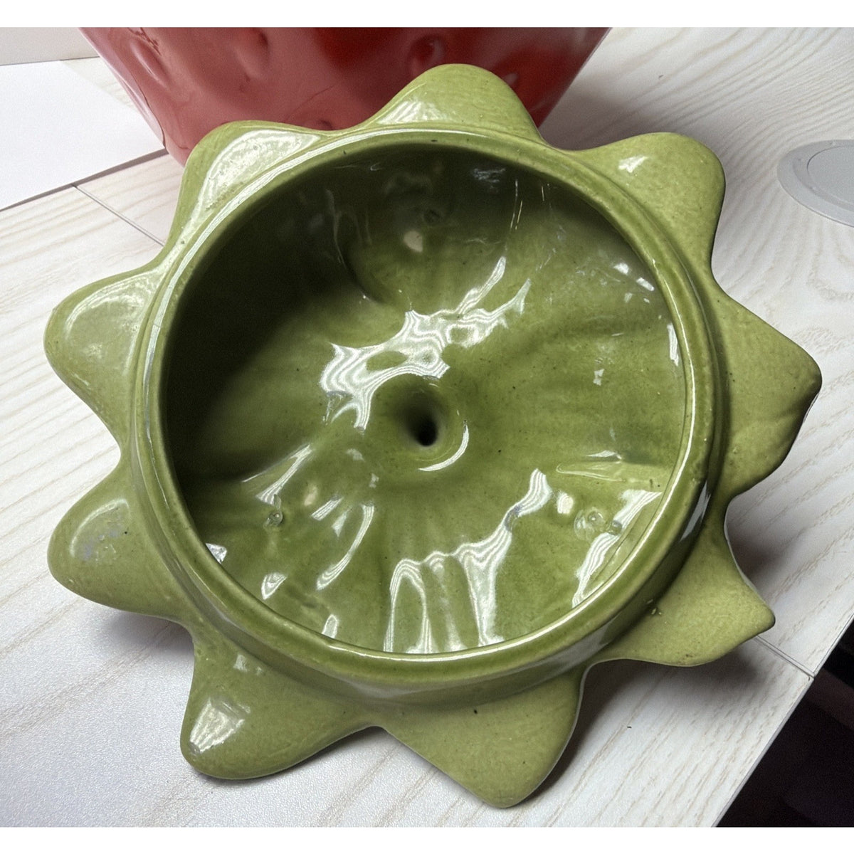 Vintage Metlox Pottery Poppy Trail Strawberry Cookie Jar Ceramic Canister 9"