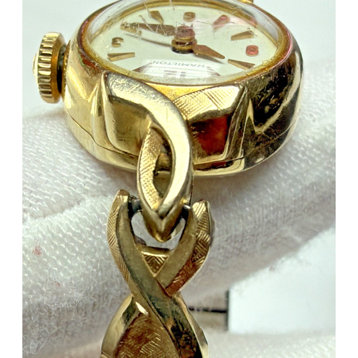Vtg Hamilton 17 Jewel 14k Yellow Gold Wrist Watch Stretch Band Speidel USA Works