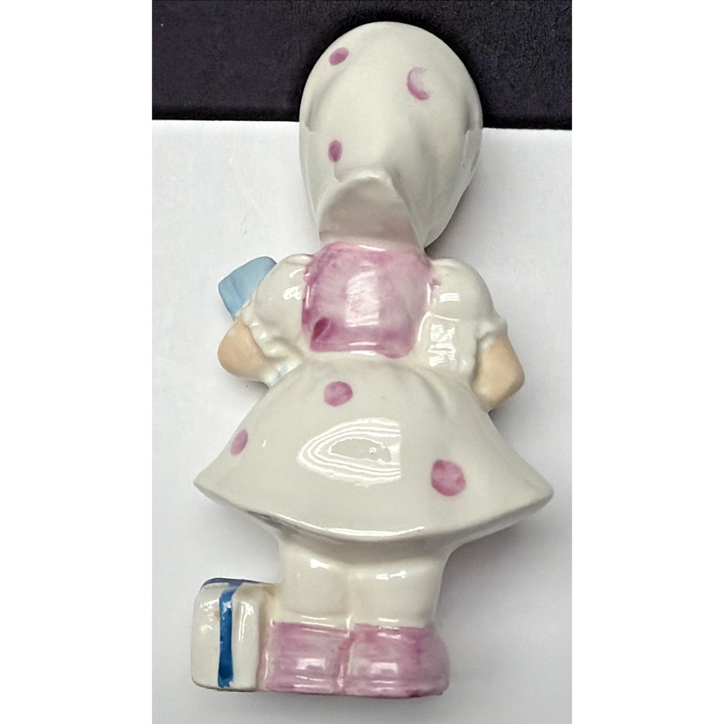 Vtg Ucagco Little Kerchief Girl Porcelain Figurine Presents Gifts Japan AS-IS
