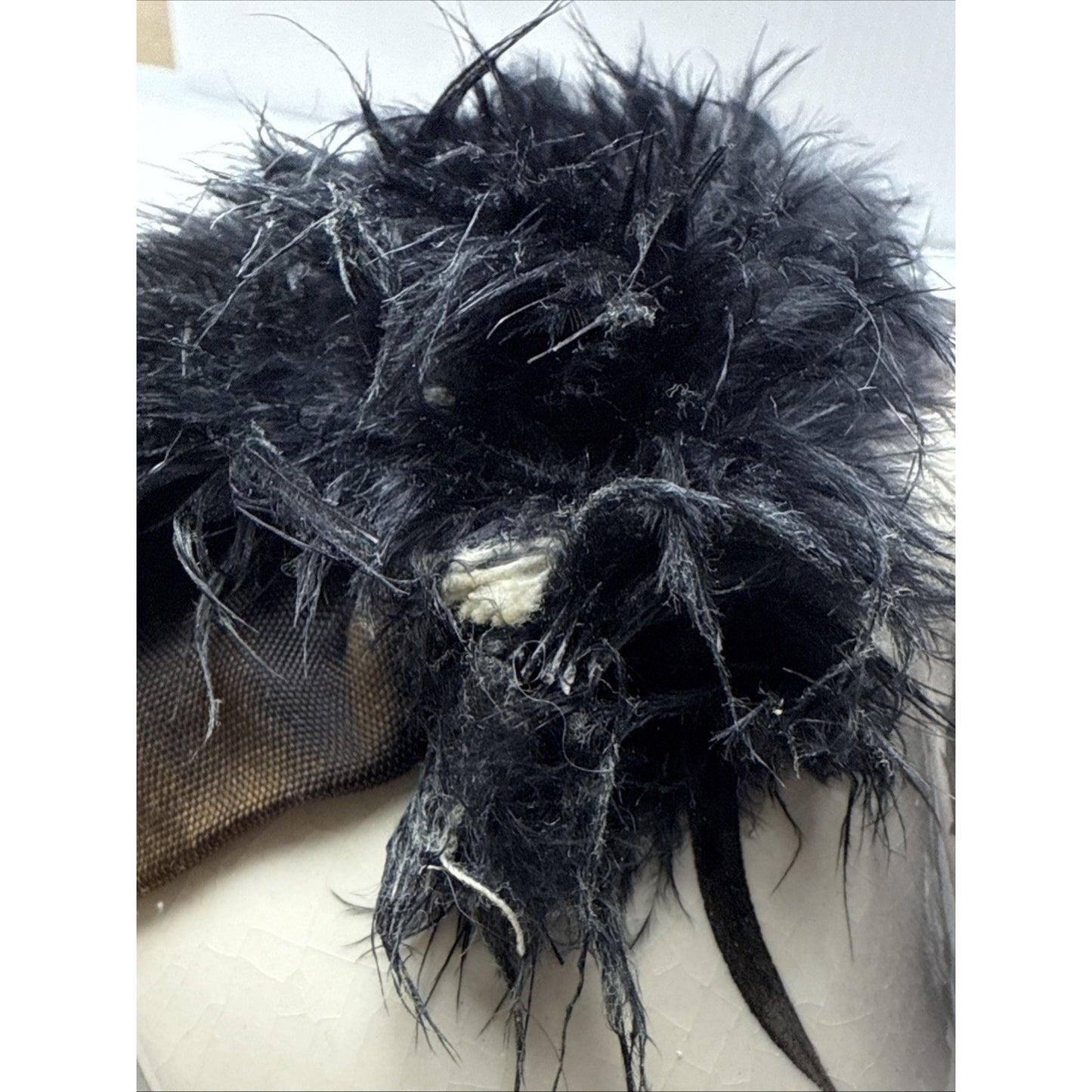 Unique Creations Ceramic Glazed Mask Feathers Pearl Signed Sticker 318/500 As-Is