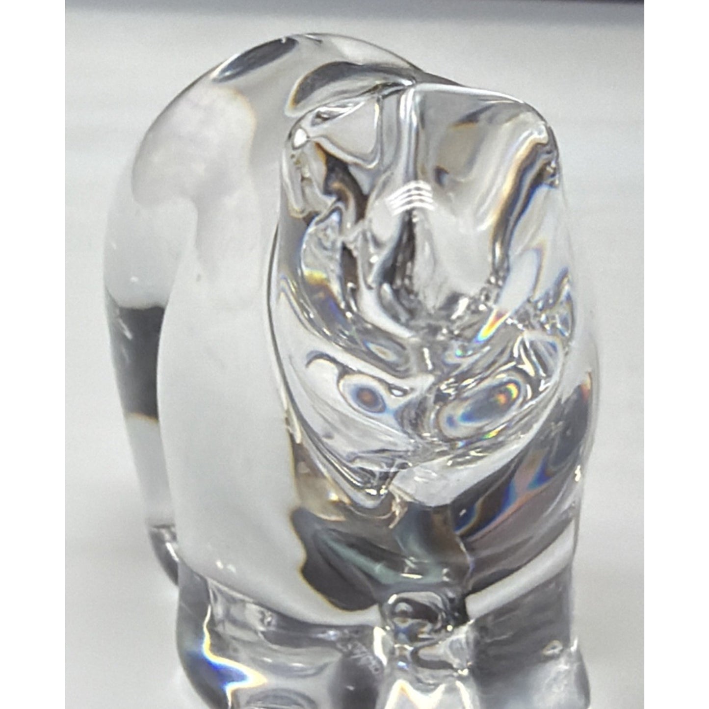 Vintage Royal Copenhagen Hadeland Crystal Polar Bear Figurine Paperweight