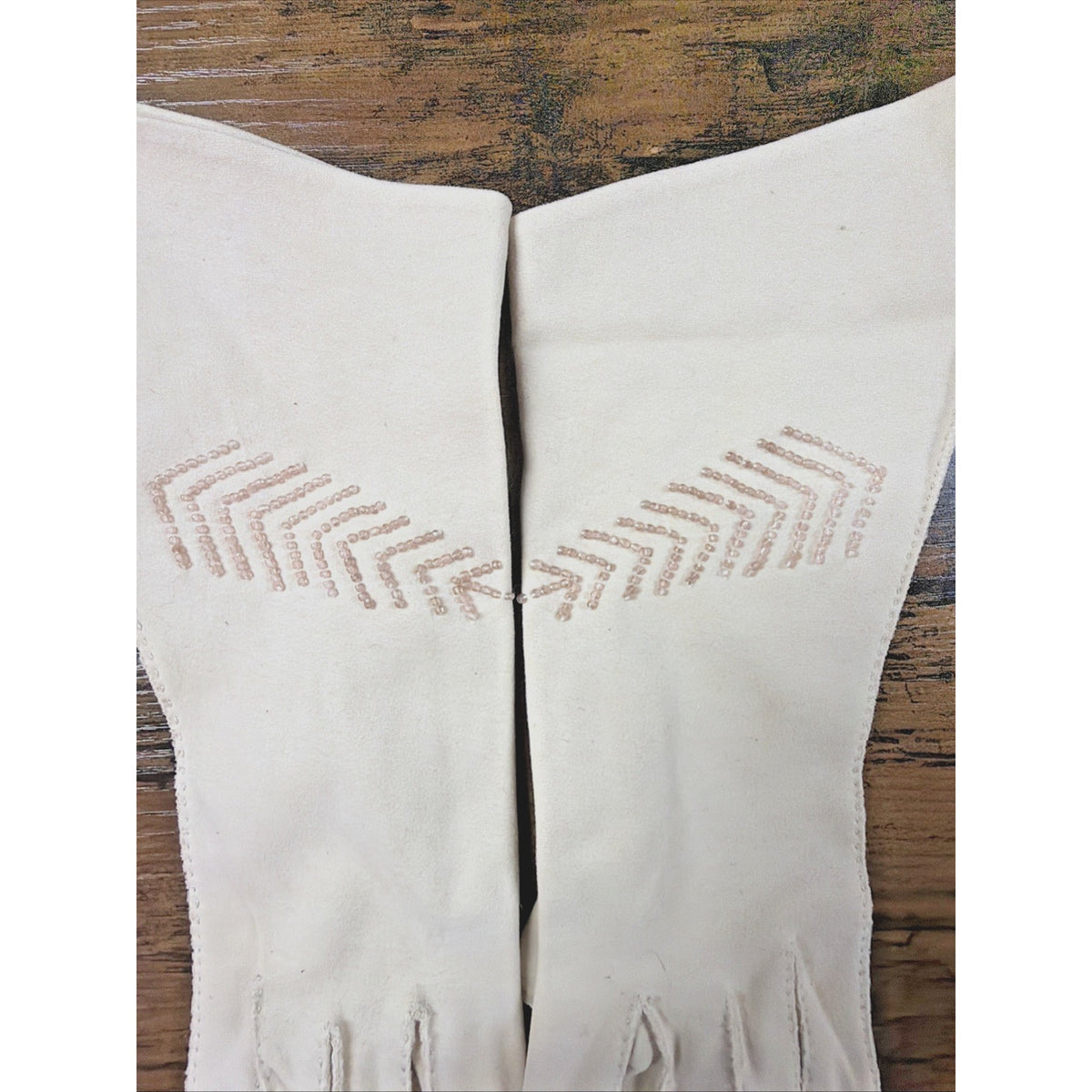 Vtg Lot of 3 Womens Gloves Black Leather Cotton Blend Cream Beaded Grandoe As Is