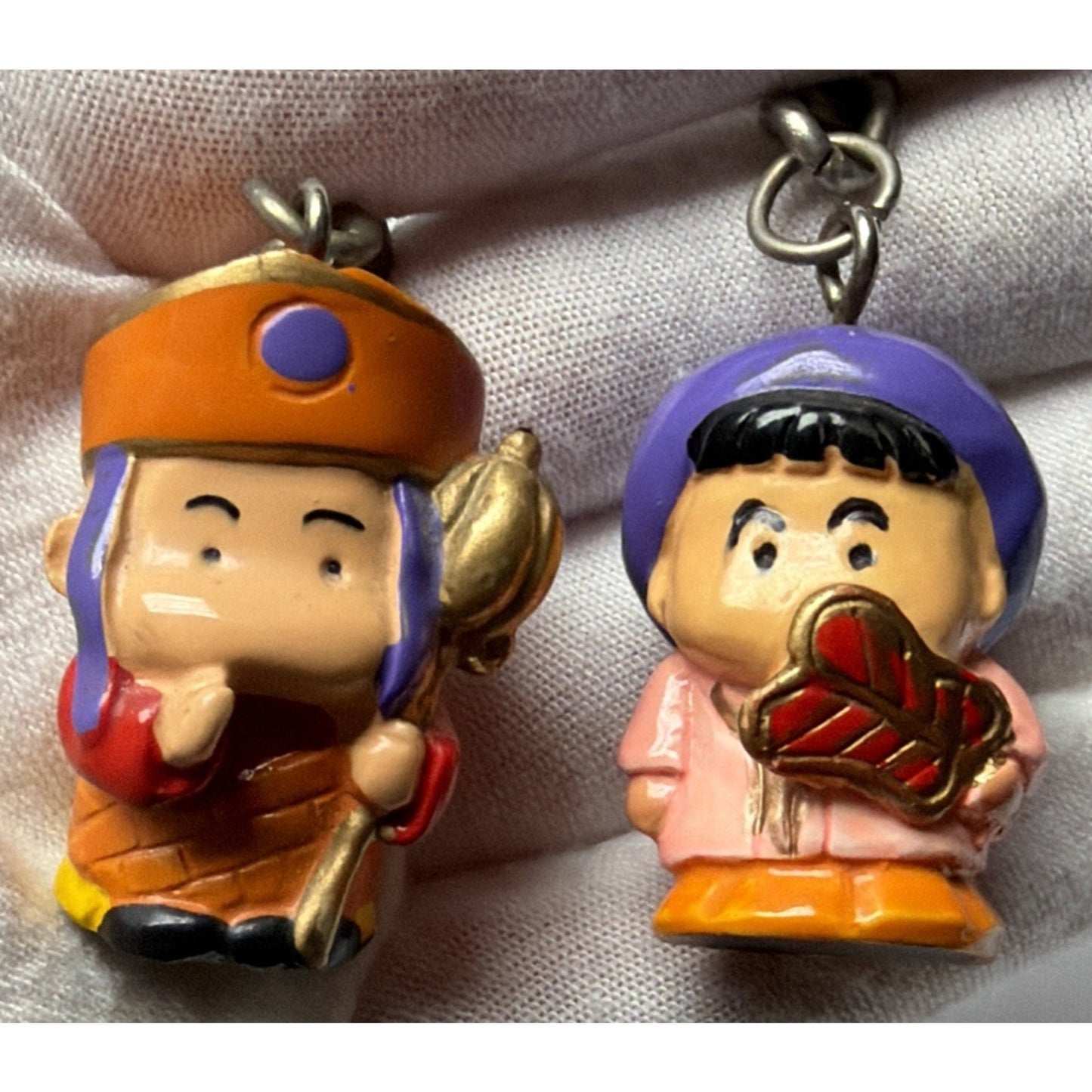 Vintage Lot of 5 Japanese Asian Folklore Keychains Anime Figurines As Is