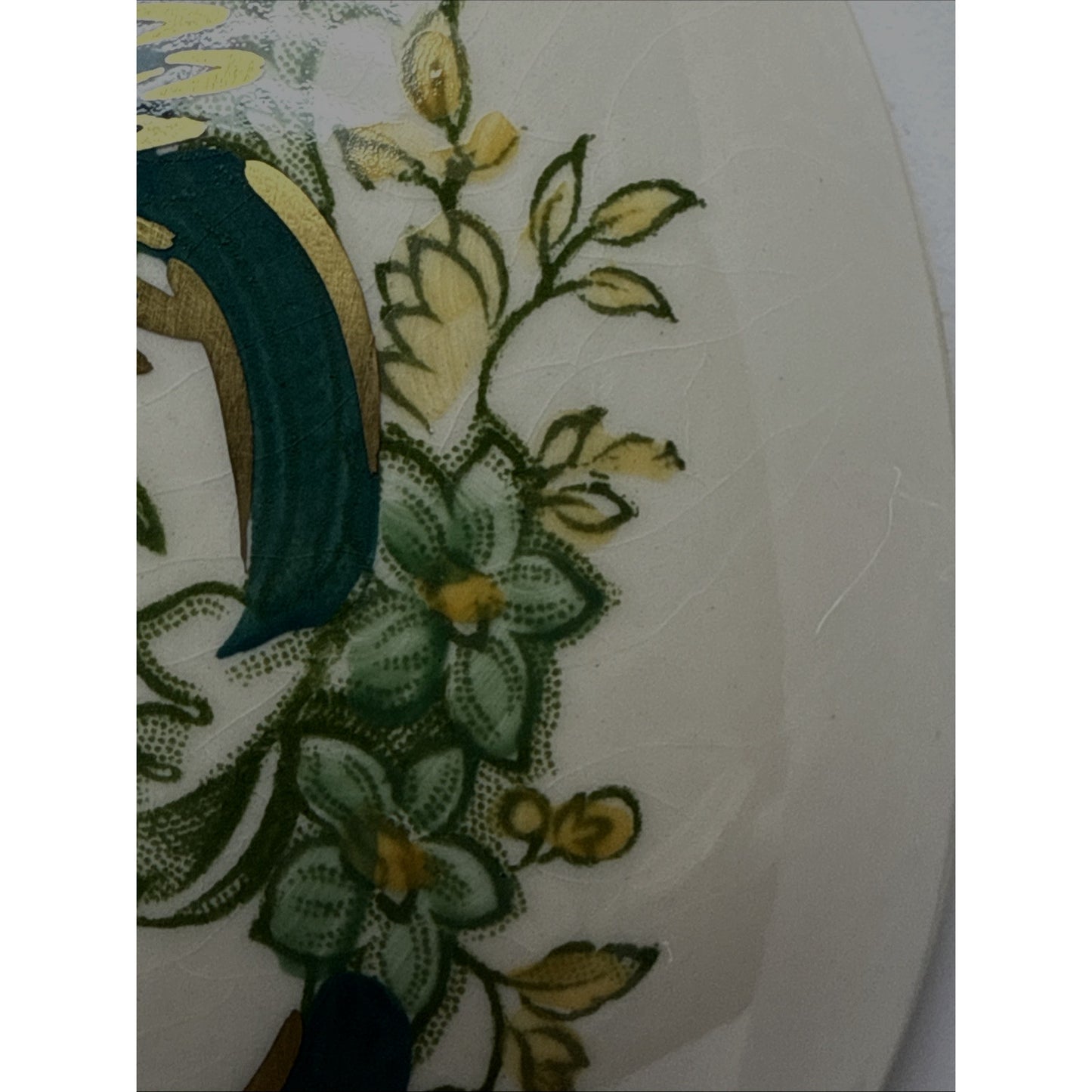 Vintage Mason’s Ironstone Chartreuse Green Egg Trinket Box Gold Floral