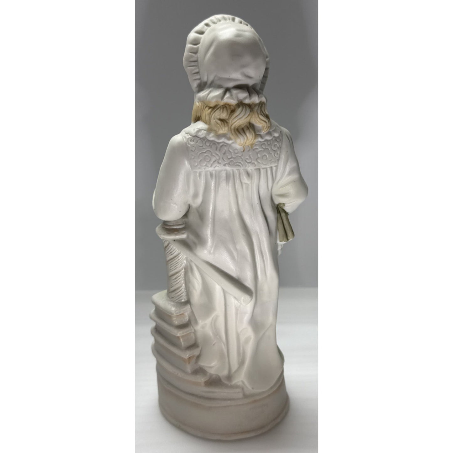 Vtg Pair Germany Bisque Porcelain Figurines Good Night Morning Boy Girl Puppy