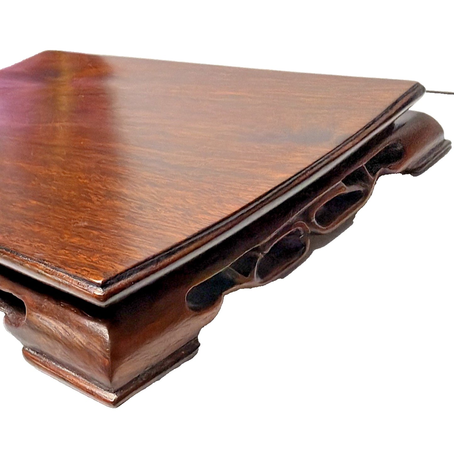 Old Chinese Hard Wood Carved Display Stand Base Pedestal Table