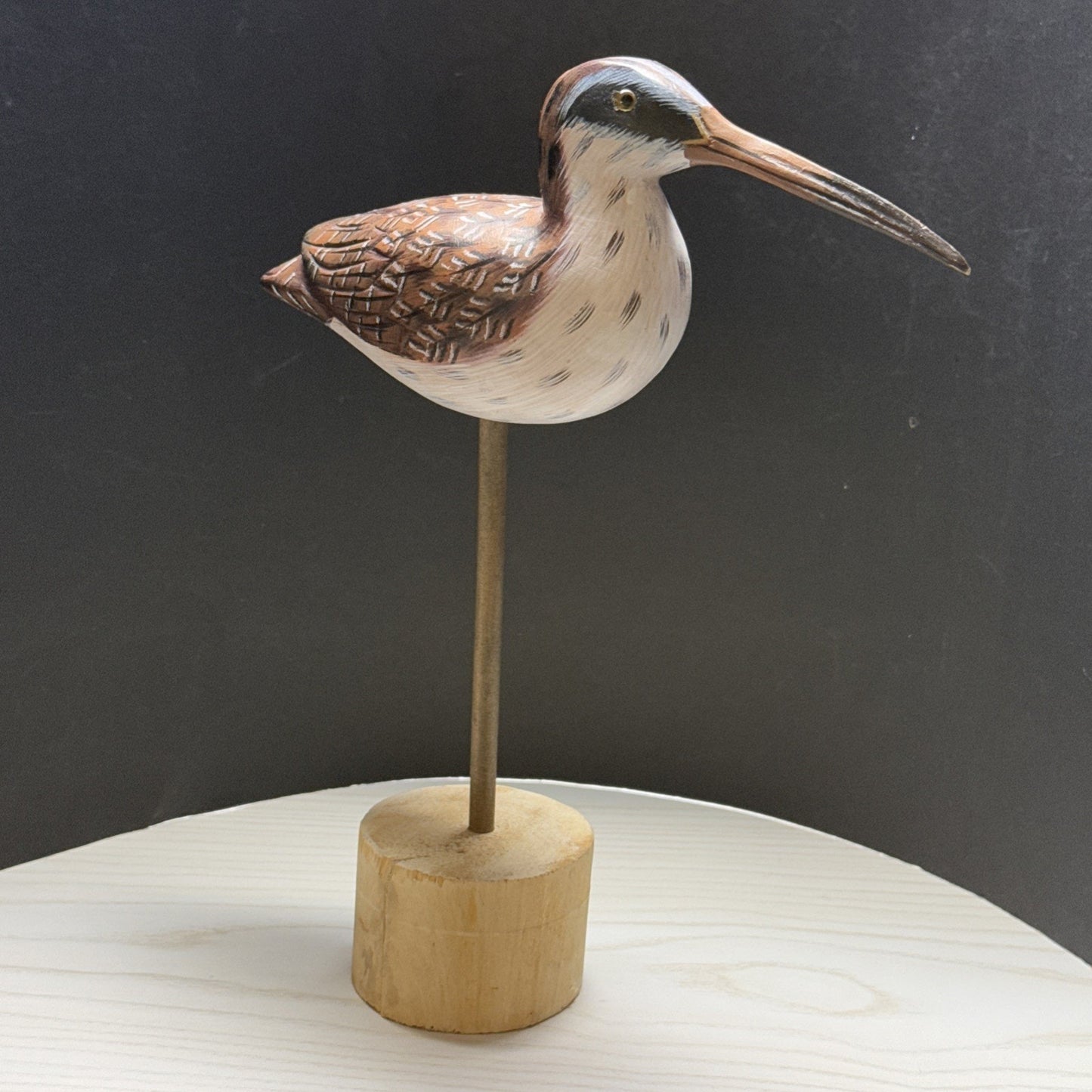 Vintage Hand Painted Carved Wood Shorebird Sculpture Decoy Folk Art As Is