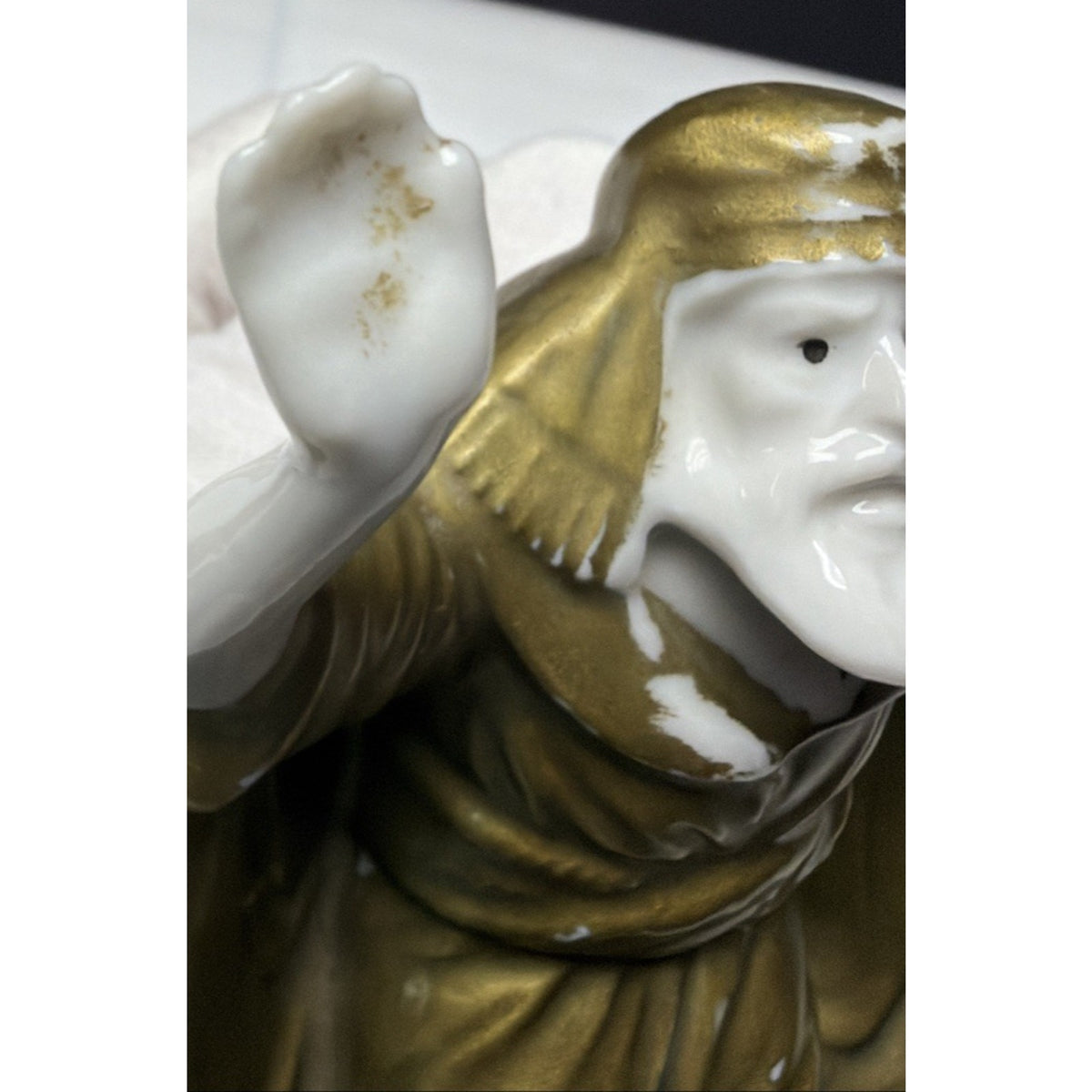 Old Porcelain Figurine Incense Burner Bedouin Man Wiseman Religious Saint As Is