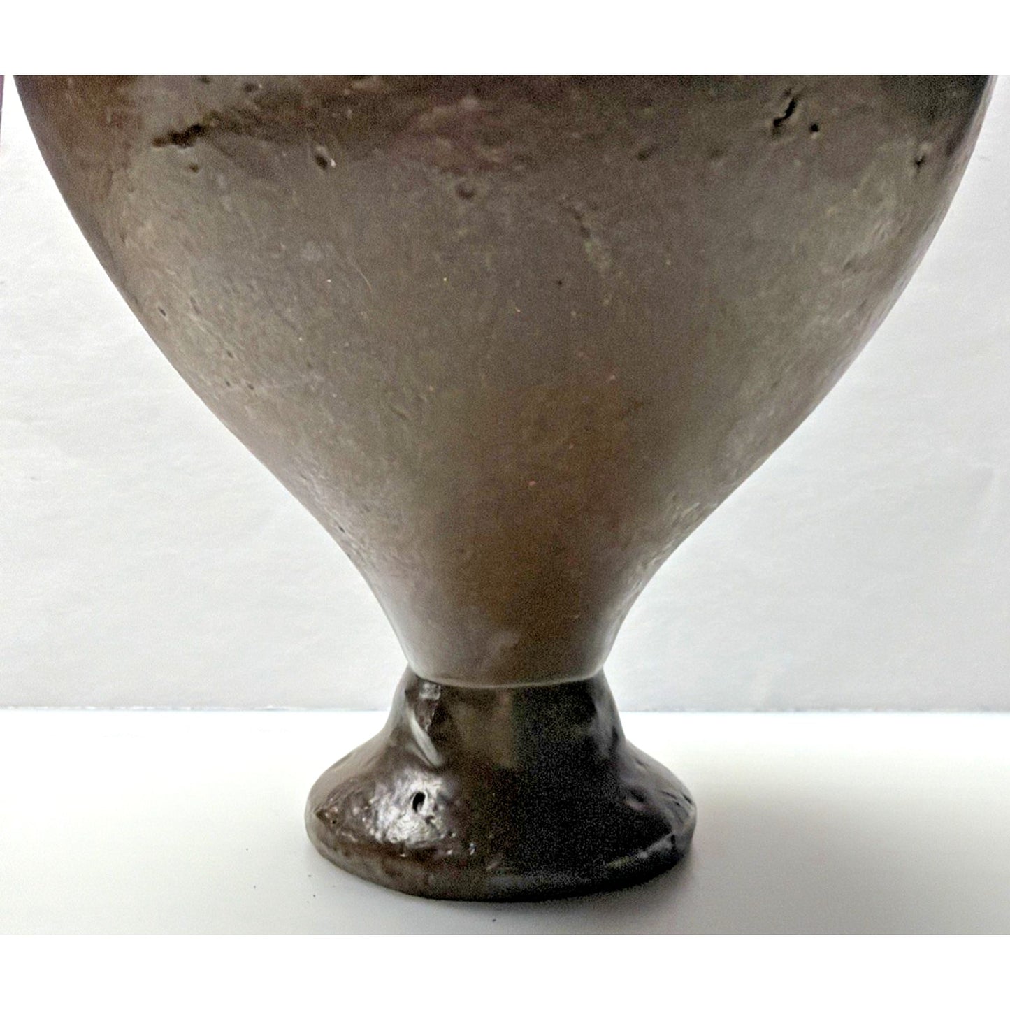 Antique Qing Dynasty Stoneware Rice Wine Dark Brown Glazed Jug Vase Bottle China