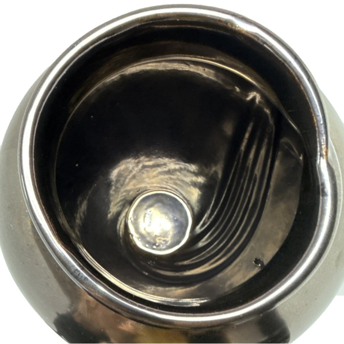 Vtg Haeger Pottery Metallic Bronze Vase Planter Pot Large Abstract Swirl 12 inch