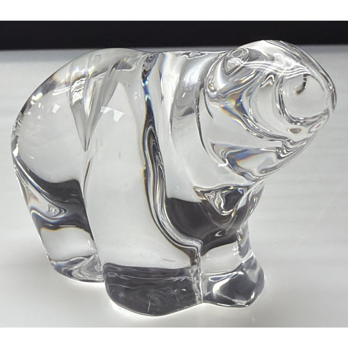 Vintage Royal Copenhagen Hadeland Crystal Polar Bear Figurine Paperweight