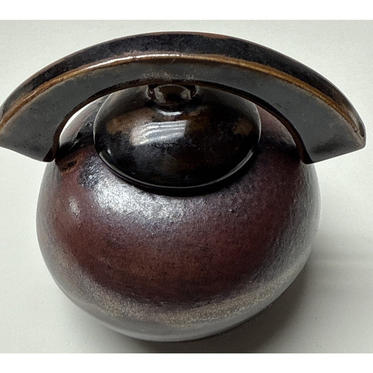 Modern J Wells Studio Art Pottery Stoneware Urn Handle Sugar Jar Covered As-Is
