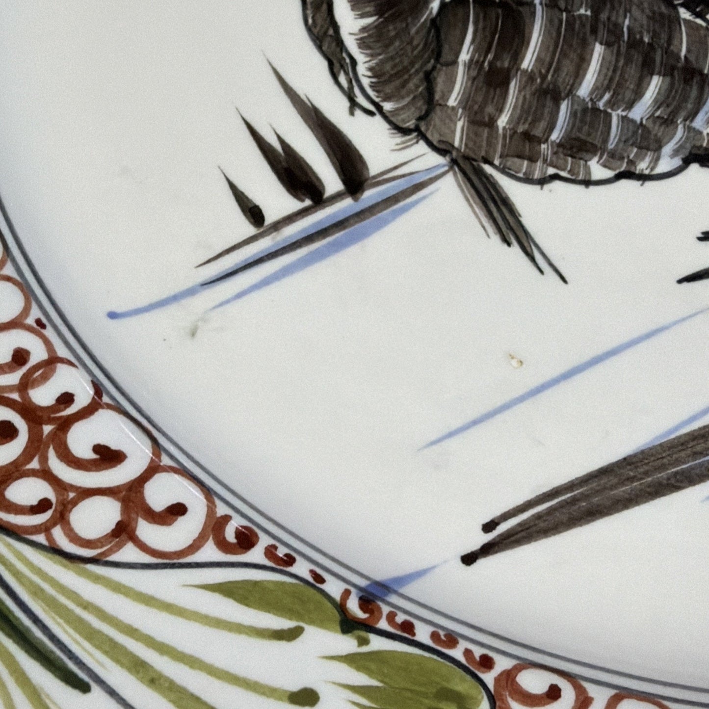 Vintage Mancioli Montelupo Majolica Pottery Turkey Plate Hand Painted